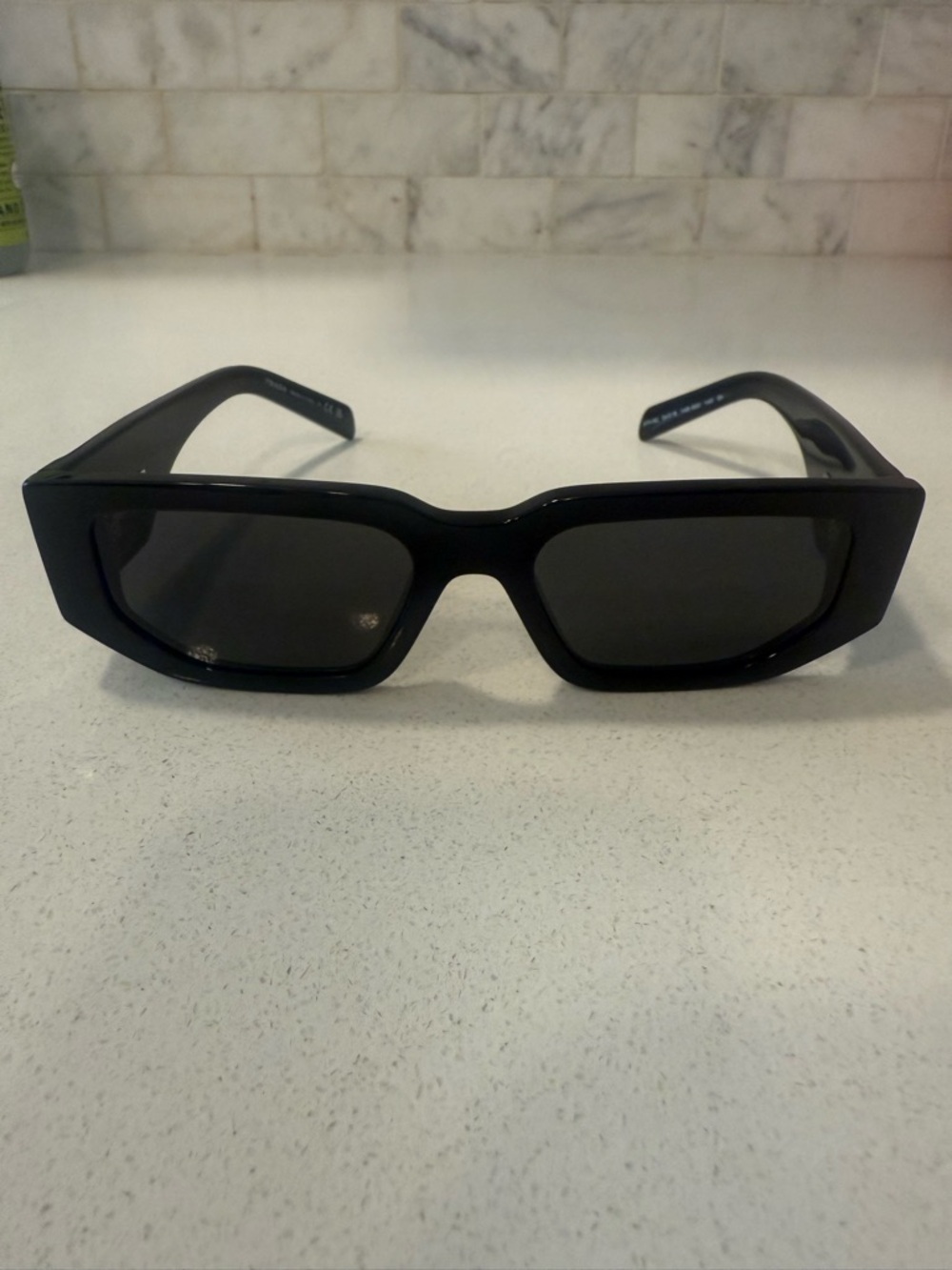 Prada Black Logo Triangle Arm Sunglasses - Picture 2 of 2